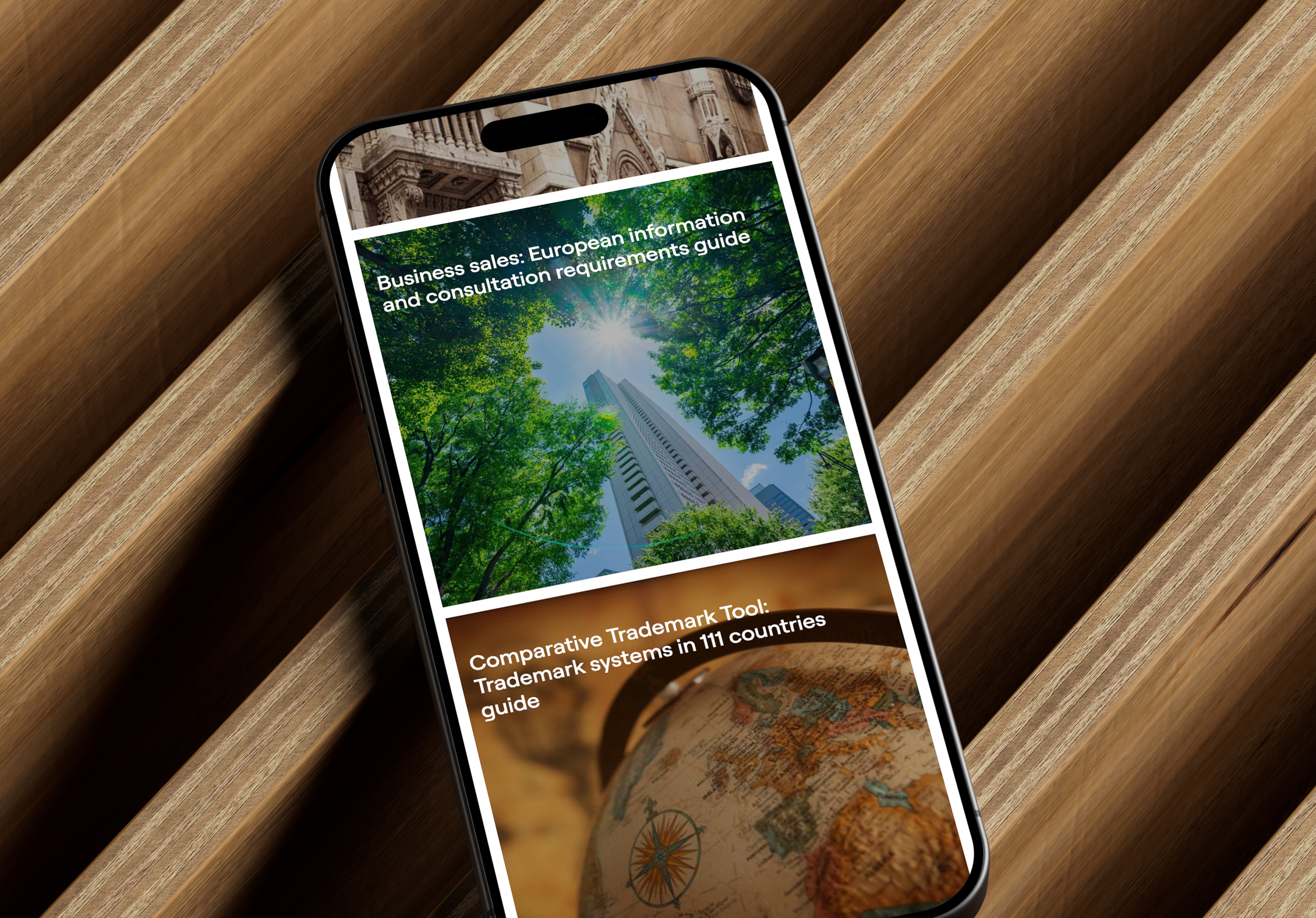 Hogan Lovells website on a mobile
