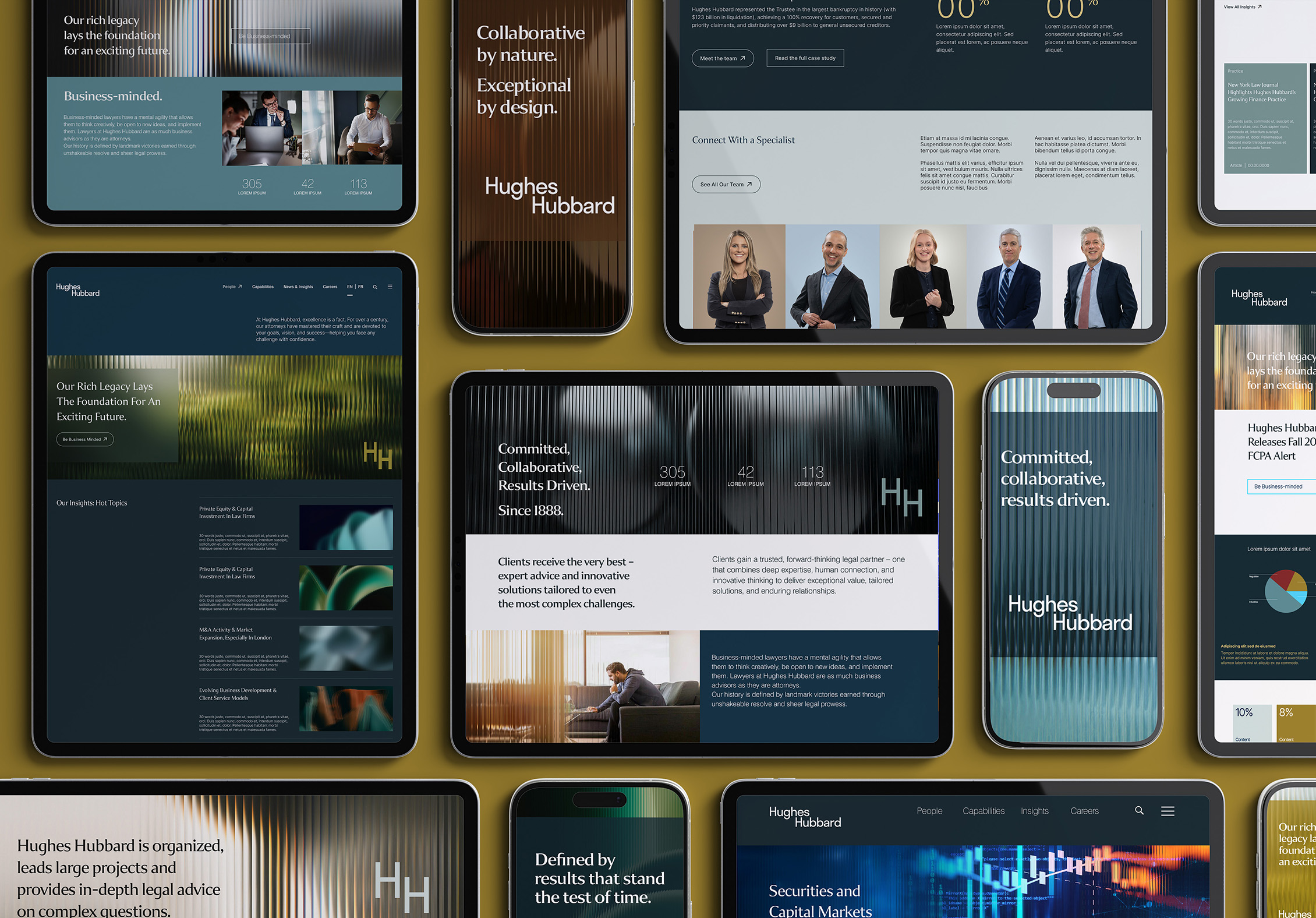 Hughes Hubbard website UX and UI designs