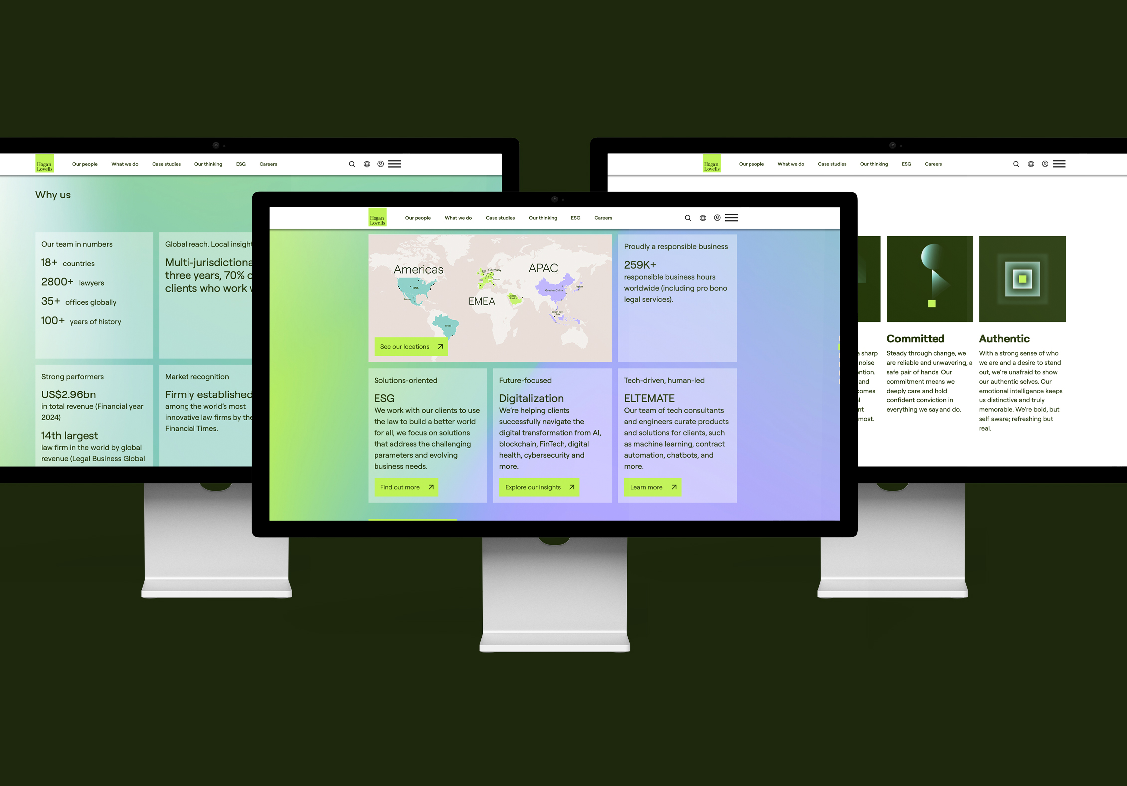 Hogan Lovells website infographics
